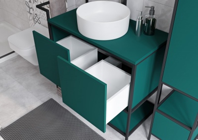 Пенал напольный Cersanit BOTANIQUE 30 А63016, универсальный зелёный