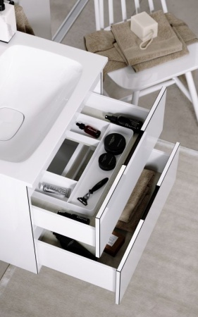 Тумба подвесная Aqwella Accent 60 с умывальником Malaga 600 белый ACC0106W