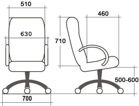 Кресло Евростиль Сенатор стандарт кожа люкс черный