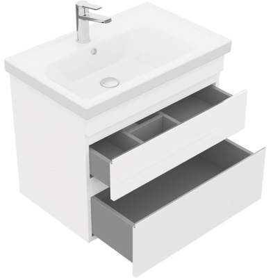 Тумба подвесная Laparet Sargas 70 с умывальником Cerastyle Frame 70 белый глянец (LS-WCAB-70-01+VB015K42U00)