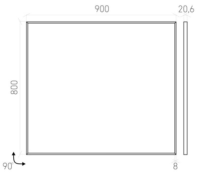 Зеркало Laparet Focus 80*90 см, рама 8 мм, цвет хром, LF-MIR-90-00