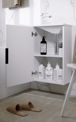 Тумба подвесная Aqwella Accent 42 с умывальником Malaga 420 белый ACC0104W