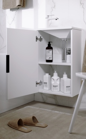 Тумба подвесная Aqwella Accent 42 с умывальником Malaga 420 белый ACC0104W