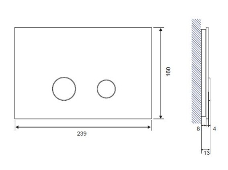 Кнопка для инсталляции Cersanit STERO BU-STE/Whg/Gl белый