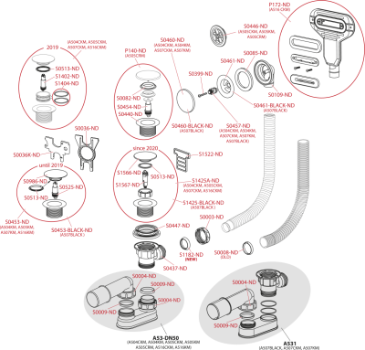 Сифон для ванны CLICK/CLACK, металл AlcaPlast A504CKM-BL-01