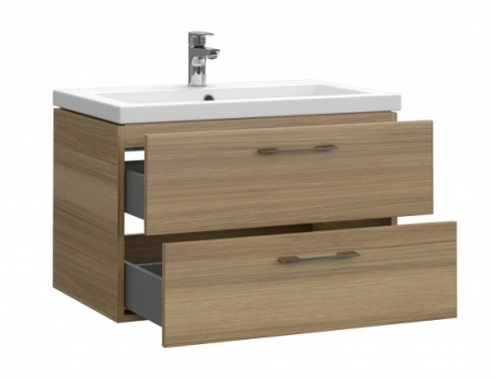 Тумба с умывальником подвесная Cersanit LARA 70 с умывальником COMO 70 орех A63415