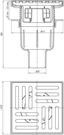 Трап сухой вертикальный Ани Пласт регулируемый с выпуском 50 мм TQ5712