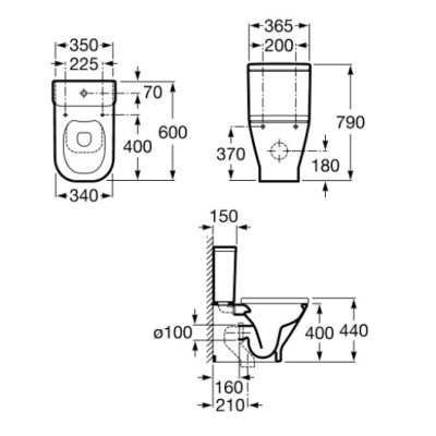 Унитаз-компакт Roca Gap Clean Rim с сиденьем