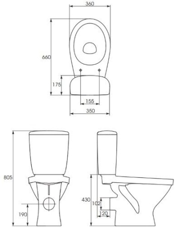 Унитаз-компакт Cersanit TRENTO TR011 KO-TR011-3/6-PL