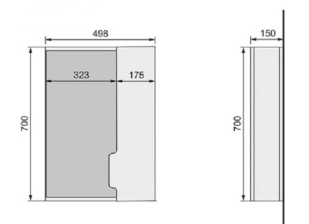 Зеркало-шкаф Jorno Slim 50 Mod.03.50/W. Образец. Распродажа