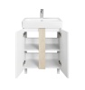 Тумба под умывальник напольная Акватон Кантри 60 с умывальником Нео 60, белый/дуб Верона