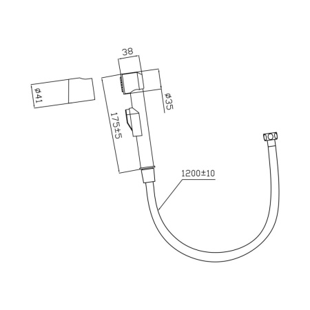 Душевой набор для биде: лейка и шланг душевой 120см Gross Aqua GA1066+GA603-1.2