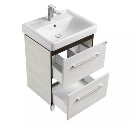 Тумба под умывальник напольная Акватон Ронда 60 с умывальником Тигода 60, дуб