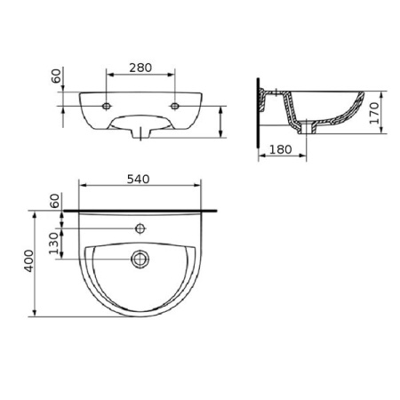 Умывальник Cersanit Mito Red 55