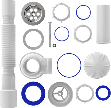 Сифон для кухни Aquant Standart, белый B0115-30-MR