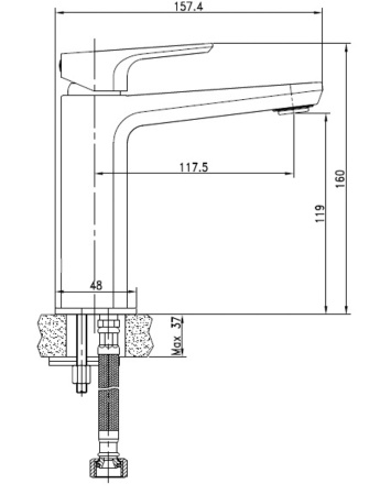 Смеситель для умывальника однорычажный Cersanit Nature, хром А63063