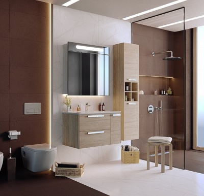 Шкаф-пенал Roca Lago 165,5 см 7857297444, светлый дуб