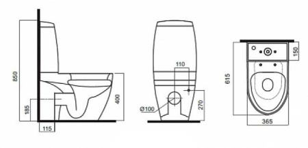 Унитаз-компакт AM.PM Bliss C538607SC