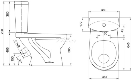 Унитаз-компакт Santeri Ультра, белый 1P4013S0000BF