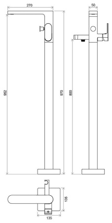 Смеситель напольный для ванны Ravak CR 080.00