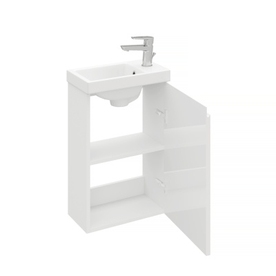 Тумба подвесная Laparet Optimum 40 с умывальником Cersanit Moduo 40 белый глянец LO-WCAB-40-01R+S-UM-MOD40/1