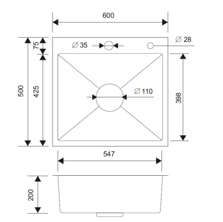 Кухонная мойка PMC + корзина раздвижная + дозатор врезной MR-6050BL. Есть дефект. Распродажа