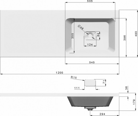 Умывальник на стиральную машину Madera 100 Kamilla (правая чаша) белая