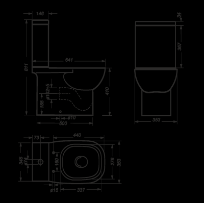Унитаз-компакт напольный Sanita Luxe Quadro Slim QDRSLCC01151022, белый