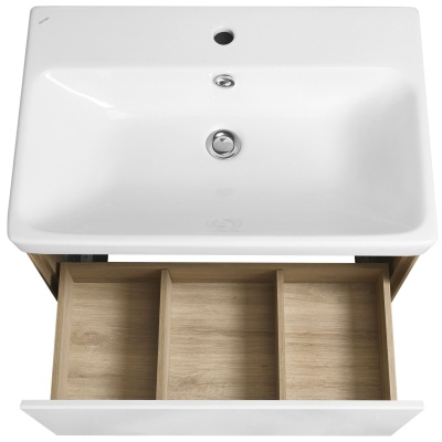 Тумба Акватон Либерти 70 с умывальником Адриана 70, дуб эльвезия/белый глянец 1A2798V0LYC70