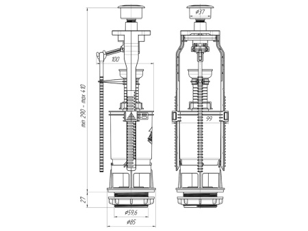 Арматура спускная Ани Пласт WC7030M