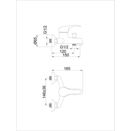 Смеситель для ванны Rubineta Prince P 10/K SHER