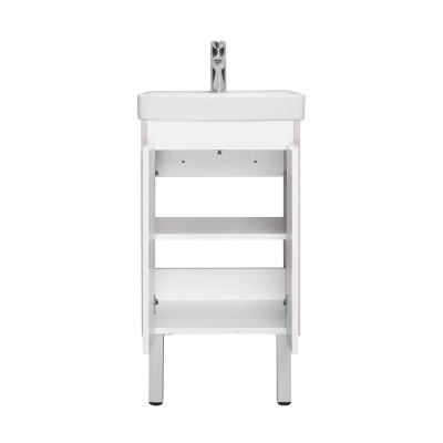 Тумба под умывальник Акватон Сканди Doors 55 с умывальником Адриана 55, белый глянец/дуб Верона 1A2788V0SDB20