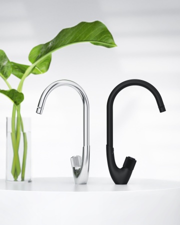 Смеситель для кухни Rubineta Swan-33 (BK), черный SW0068