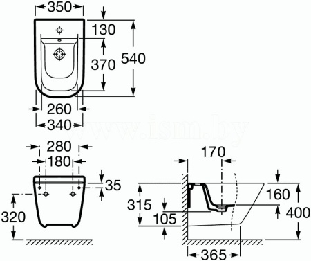 Биде подвесное Roca The Gap с крышкой