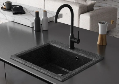 Смеситель для кухни с подключением фильтра Santek Себа, черный матовый WH5A43020N001