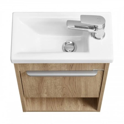 Тумба Акватон Хоуп 40 с умывальником Миранда 40, орех 1A2871K0HP6C0