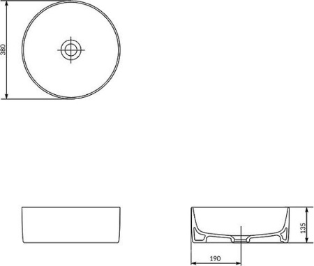 Умывальник на столешницу Cersanit Crea 38, белый UM-CRE38/1-oc-R
