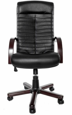 Кресло Евростиль Консул экстра кожа люкс черный орех