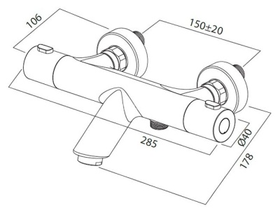 Смеситель для ванны AM.PM Joy с термостатом F8550000 хром