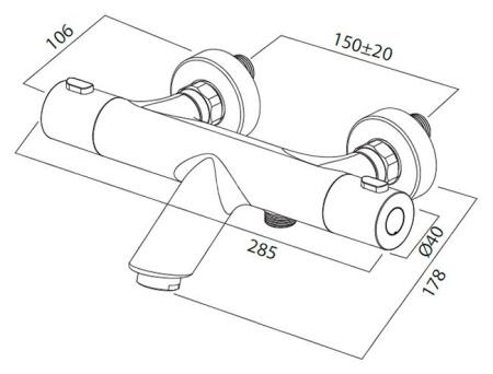 Смеситель для ванны AM.PM Joy с термостатом F8550000 хром