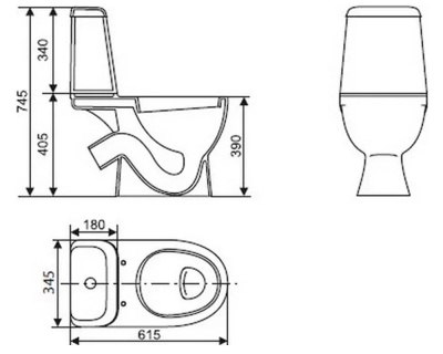 Унитаз-компакт напольный Sanita Luxe Max MAXSLCC01040513, белый