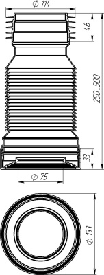 Удлинитель гибкий для унитаза в пакете Aquant Standart, белый T828F-22-MR