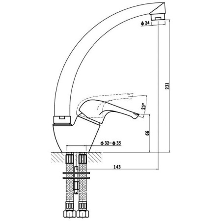 Смеситель для кухни Gross Aqua Basic 3205257С-A02