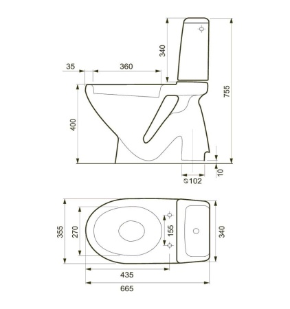 Унитаз-компакт Cersanit Eco 021 CCKZ1008048067