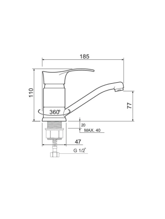 Смеситель для кухни PMC SL86-004FBS-15