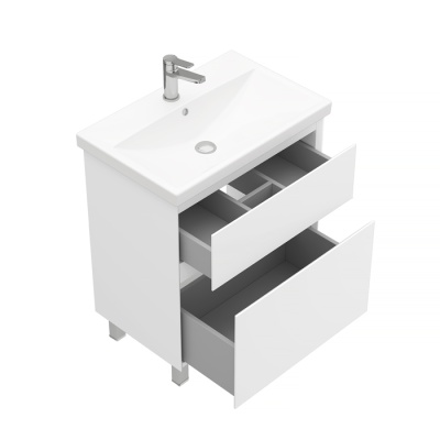 Тумба напольная Laparet Vitrum 70 с умывальником Cerastyle Elite 70 белый матовый (LV-WFCAB-70-11+VB032K42U00)