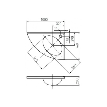 Умывальник Акватон Меблико 102 правый, с рейлингом