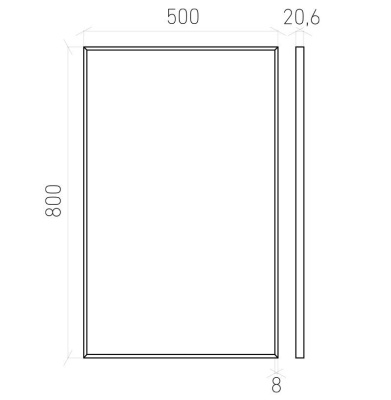 Зеркало Laparet Focus 50*80 см, рама 8 мм, цвет хром, LF-MIR-50-00
