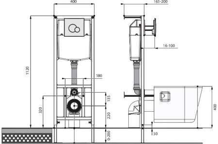 Унитаз с инсталляцией подвесной Santek Нео 1WH302463 с сиденьем Soft-close