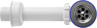 Сифон для умывальника 1 1/4"х40 с мет.реш. с прям. трубой 40 Aquant S1115-35-MR